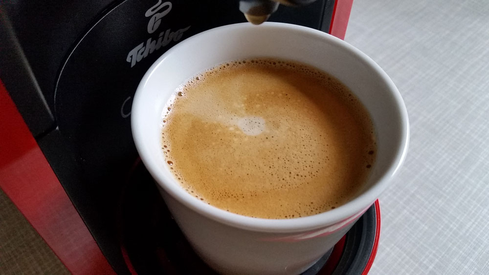 Frisch zubereitet: Caffè Crema mit Standardfüllmenge | Foto: Redaktion