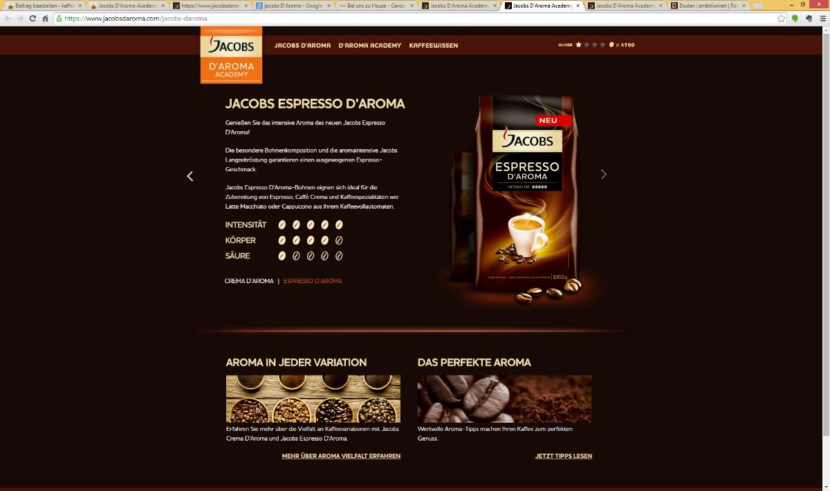 Jacobs Espresso D'Aroma | Screenshot: Redaktion