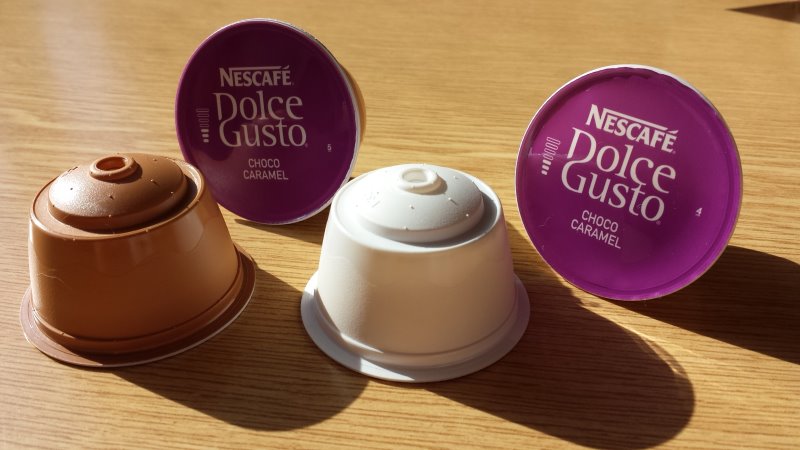Die Kapseln der Sorte Nescafé Dolce Gusto Choco Caramel