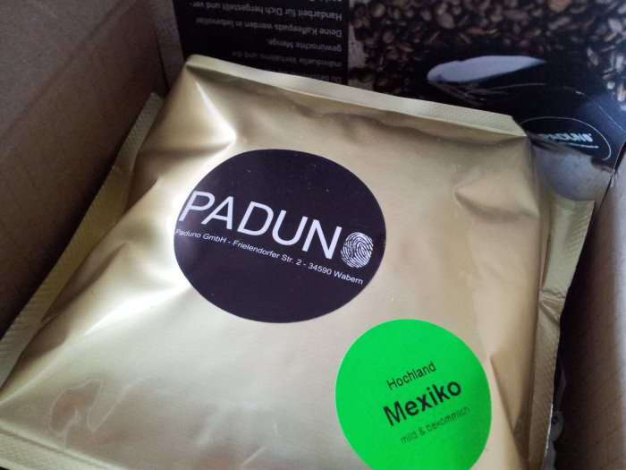 Packung mit ganzen Bohnen von Paduno