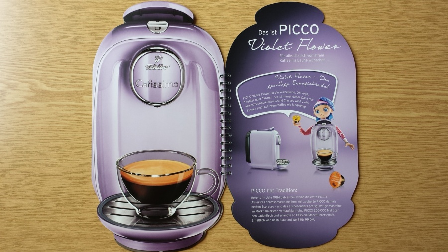 Die neue Kapsel-Kaffee-Maschine von Tchibo - PICCO Violet Flower
