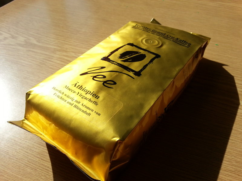 So sieht ein 250-Gramm-Päckchen des "Mocca Yirgacheffe" von Vee's Kaffee aus