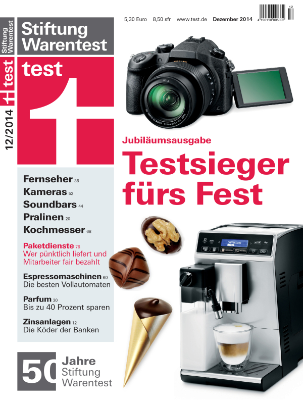 Dezember-Ausgabe 2014 der Zeitschrift test | Bild: Stiftung Warentest