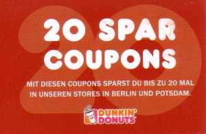 20 Coupons auf einmal zum Sparen bei Dunkin' Donuts